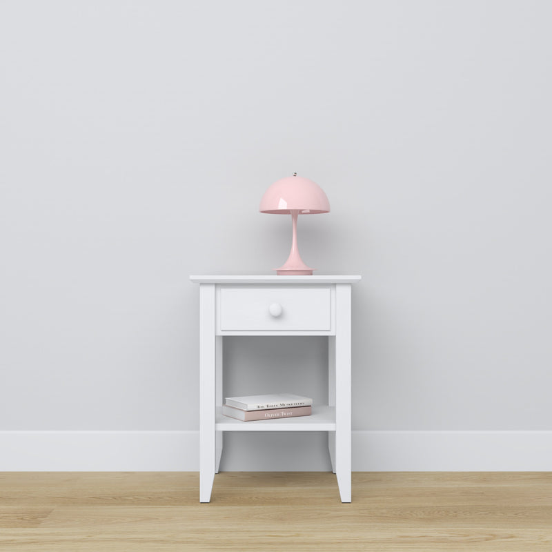 Nachttisch 1S N01 Scandi Holz in Wunschfarbe RAL/NCS – Massivholz, Nizio