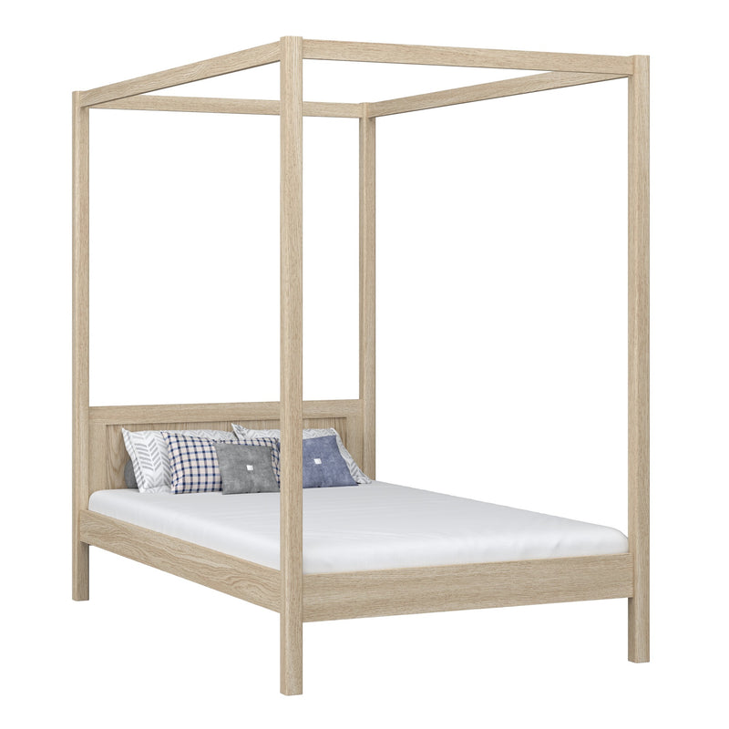 Bett mit Baldachin Eiche gebleicht – Kinderzimmer, skandinavischer Stil Nizio