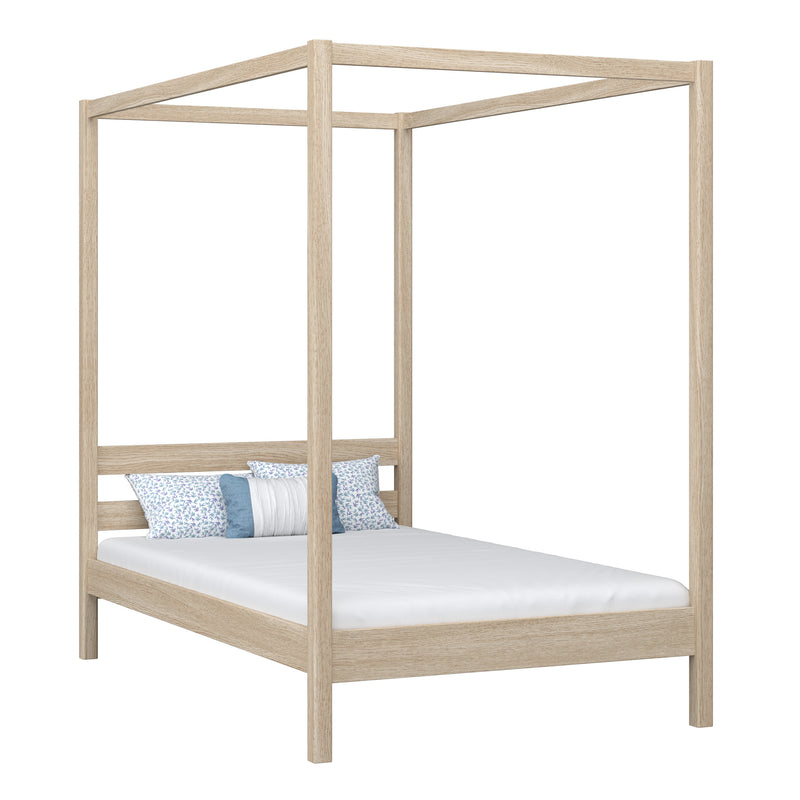 Bett mit Baldachin Eiche gebleicht – Kinderzimmer, skandinavischer Stil Nizio