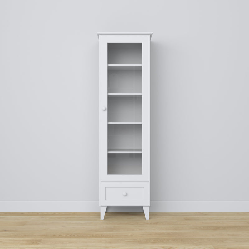 Vitrine 1S 57 Scandi Holz in Wunschfarbe RAL/NCS – Massivholz, Nizio