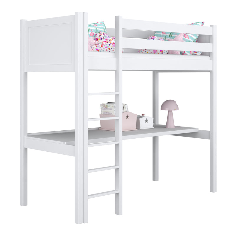 Loft Bed with Desk N06 Wooden in Custom RAL/NCS Color – Solid Wood, Nizio