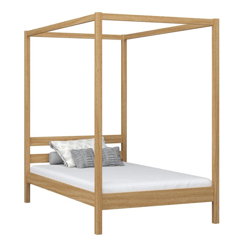 Bett mit Baldachin natürliche Eiche – Kinderzimmer, skandinavischer Stil Nizio