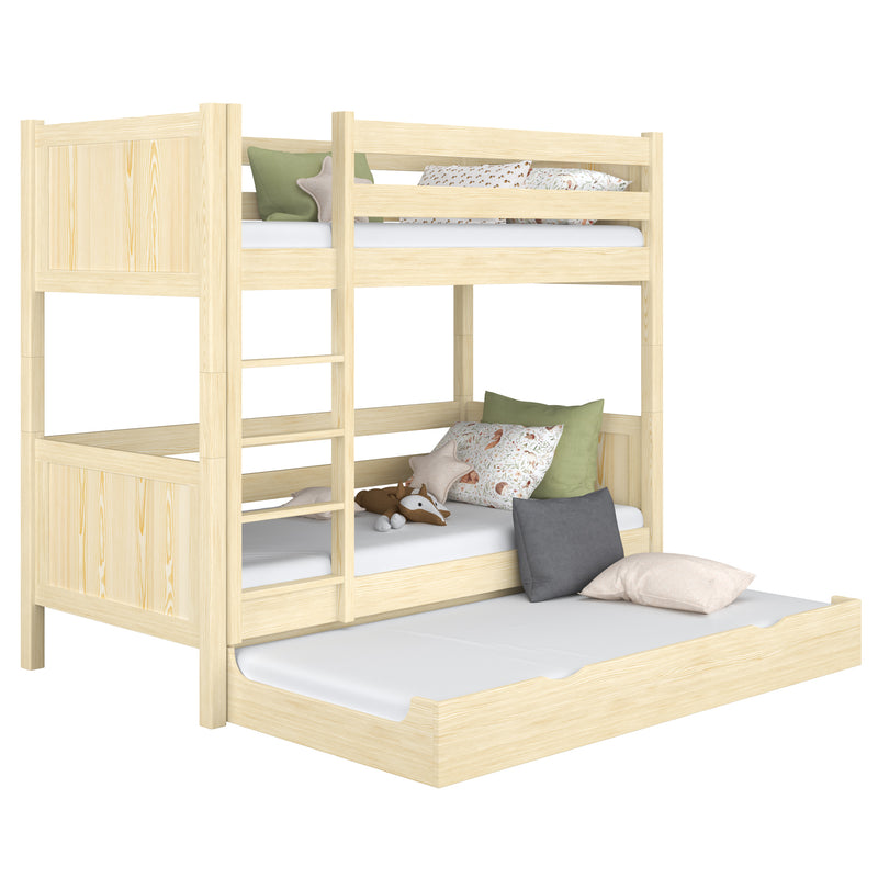 Clear Pine Wooden Bunk Bed with Mattress Drawer – Scandi Children’s Room