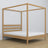 Doppelbett Natureiche mit Baldachin – dekorativer Eichenrahmen, scandi