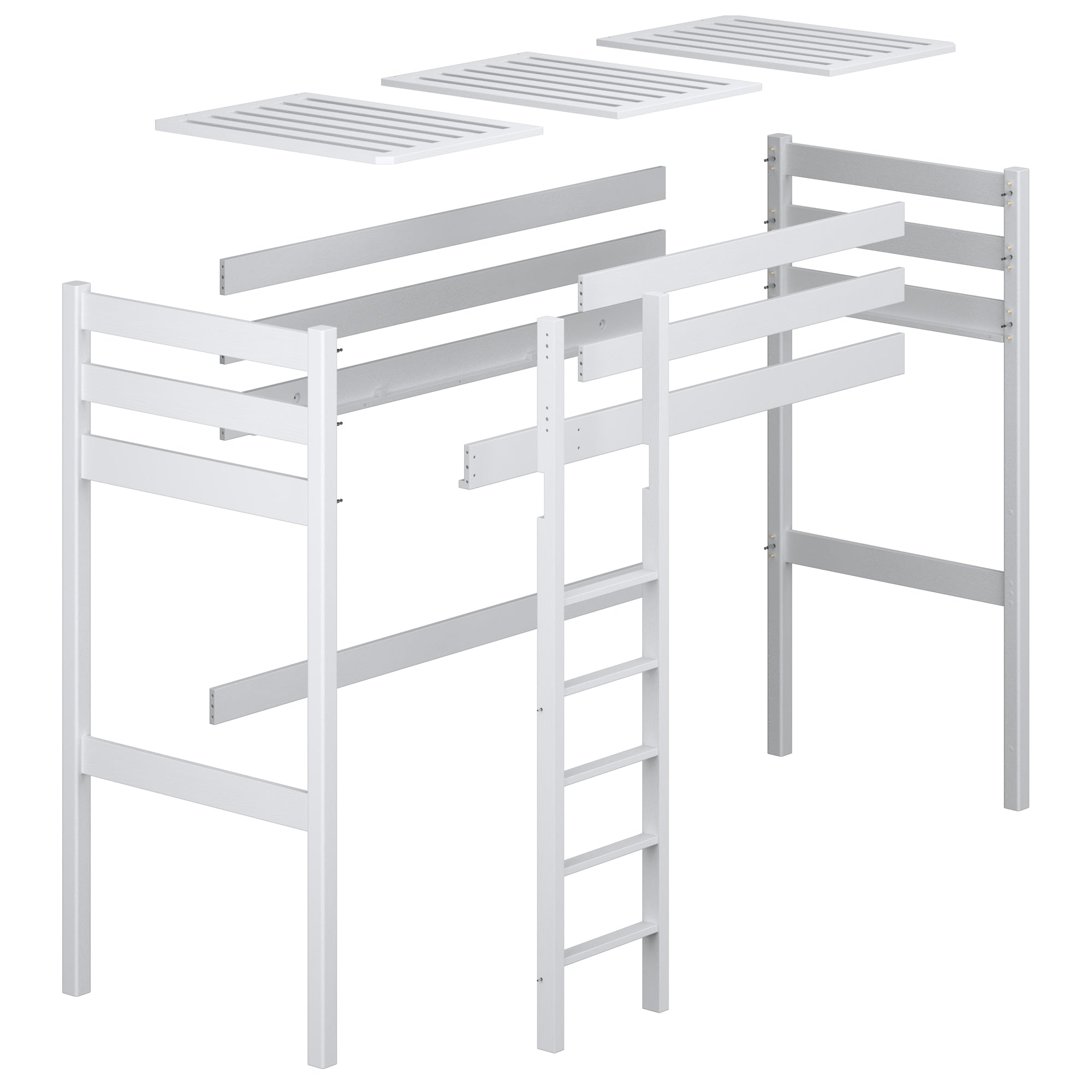 Black and Oak Wooden Loft Bed – Children’s Room Proportions, Nizio