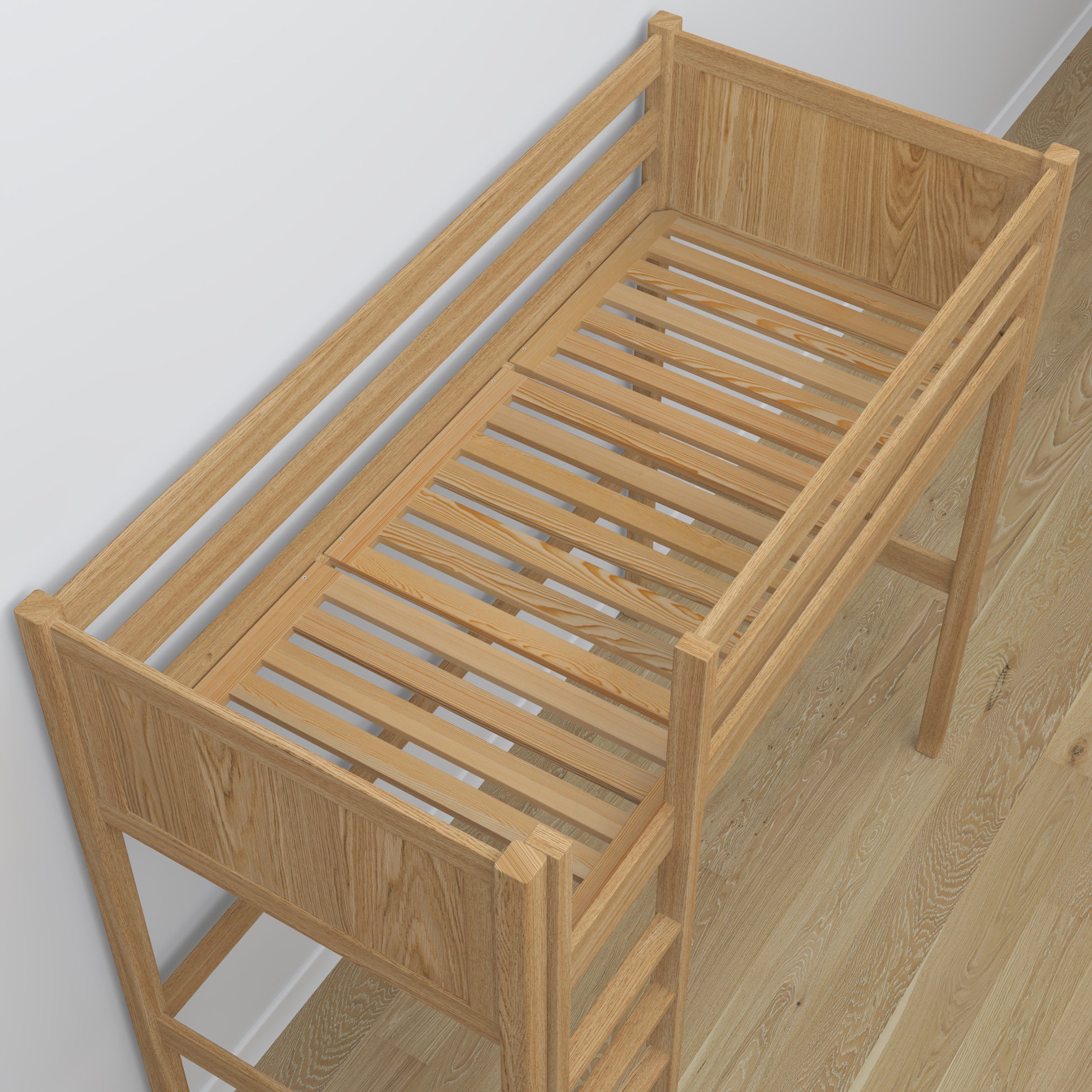 Hochbett Natureiche – Details der Verbindungen und Leiter, Nizio Home