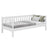 Drewniane łóżko sofa N03 biały – widok ogólny, lite drewno sosnowe