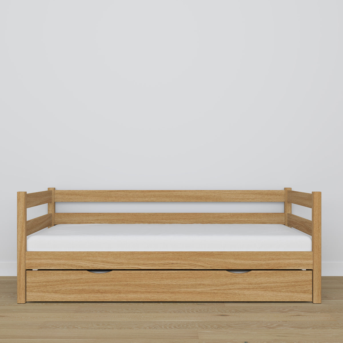 Sofabett mit Schublade für Matratze Natureiche aus Eichenholz – Maße, Nizio