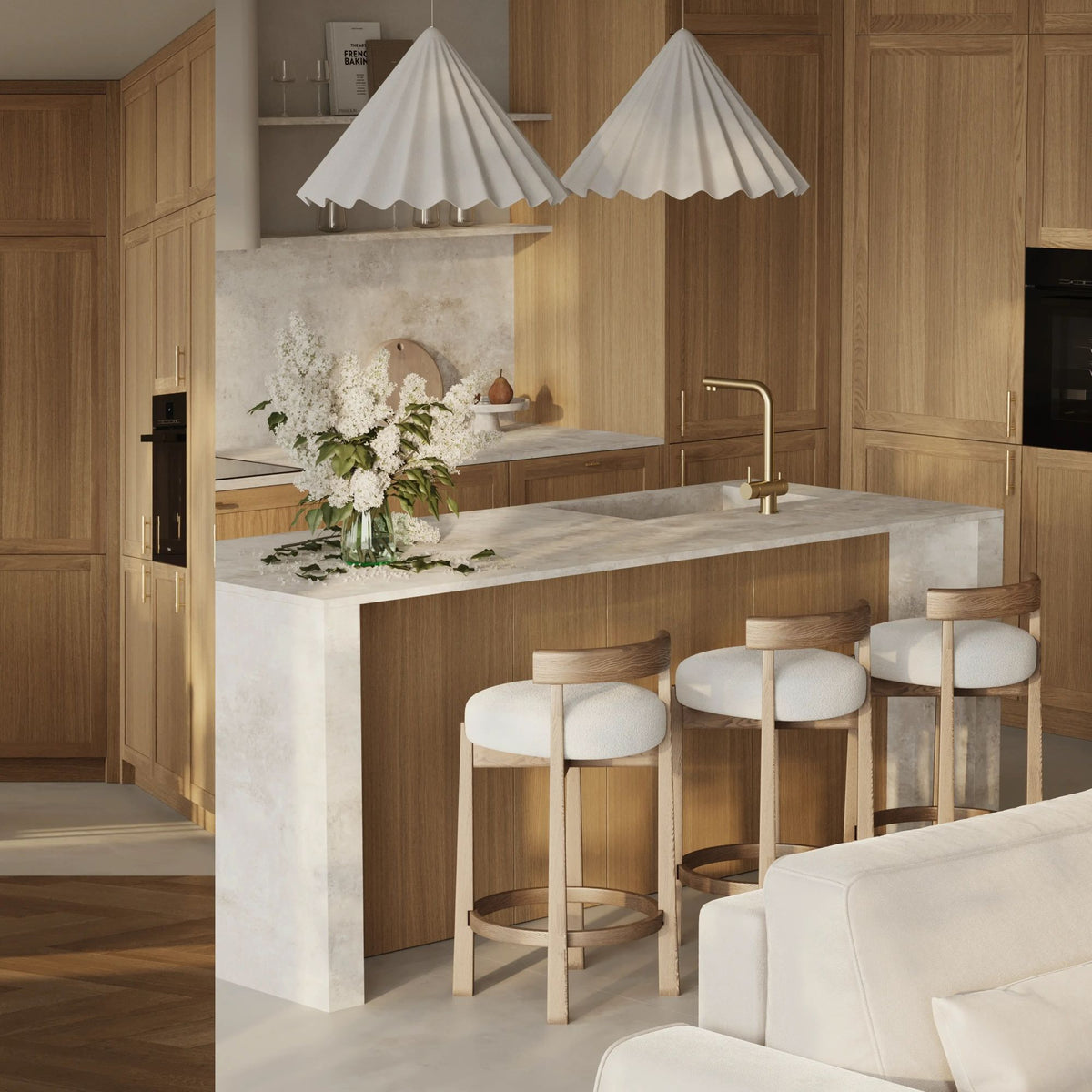 Oak front panel – profile and thickness, side view, Nizio Home