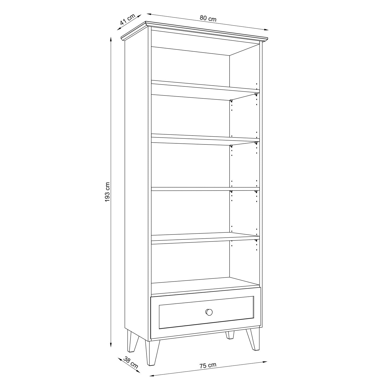 Pine shelf 1S 80 Scandi clear pine