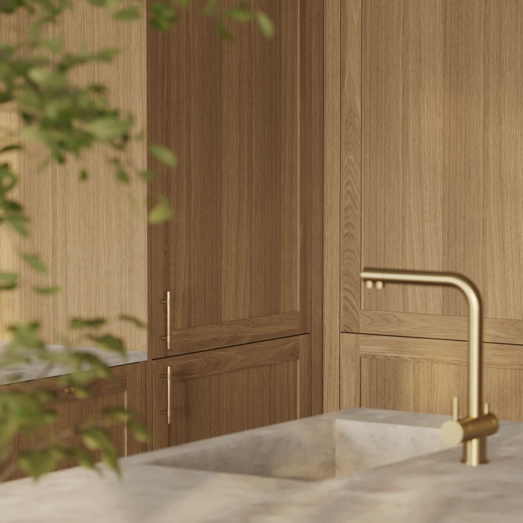 Oak front panel – edge and finish, close-up, Nizio