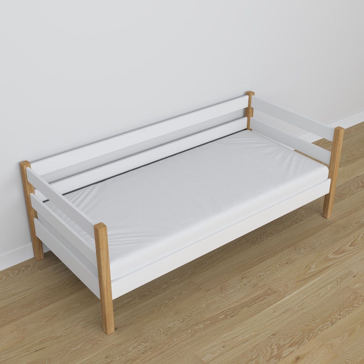 Łóżko sofa N01 biało dębowy – dodatkowy widok, polska produkcja