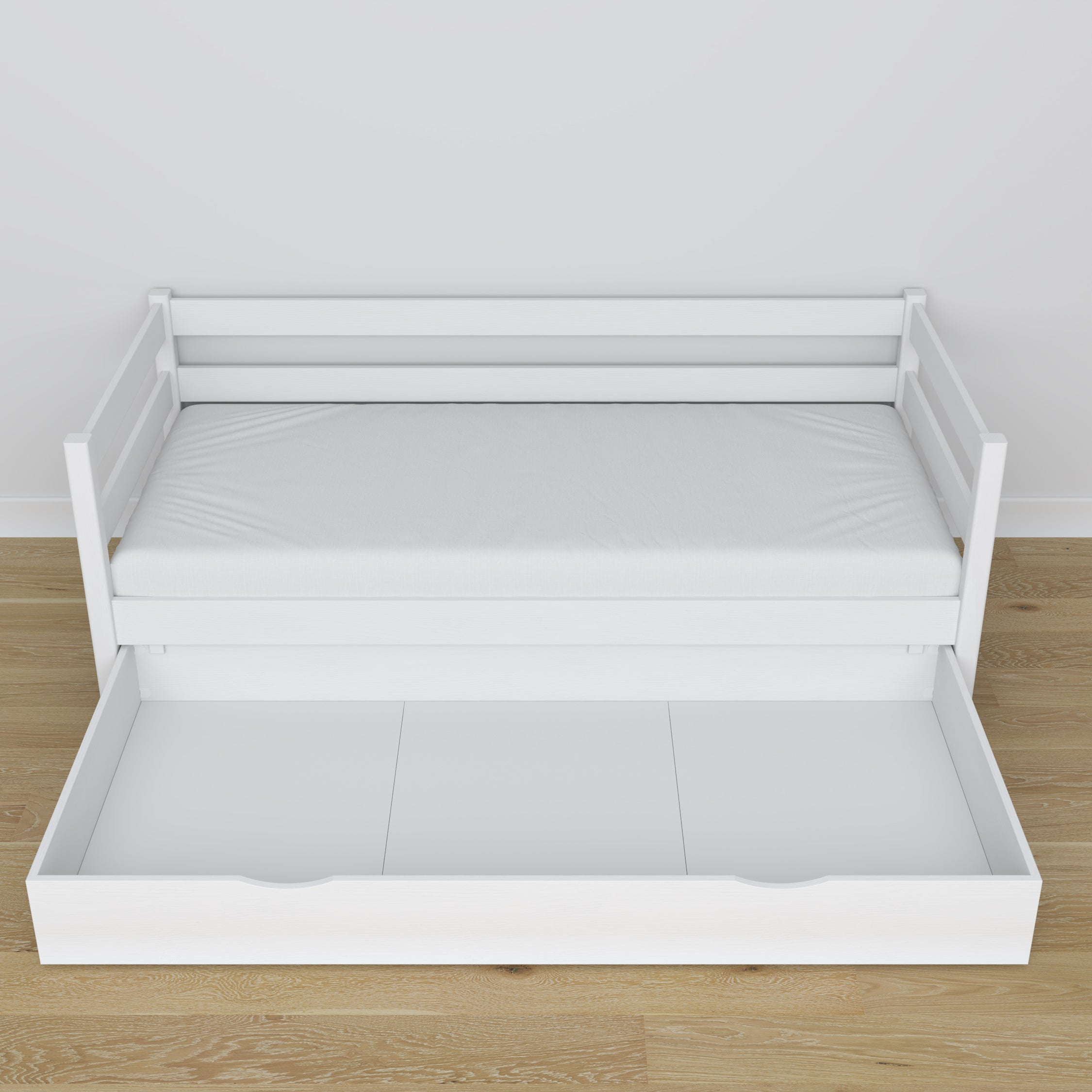 Łóżko sofa z szufladą N01 biały – dodatkowy widok, ekologiczne drewno