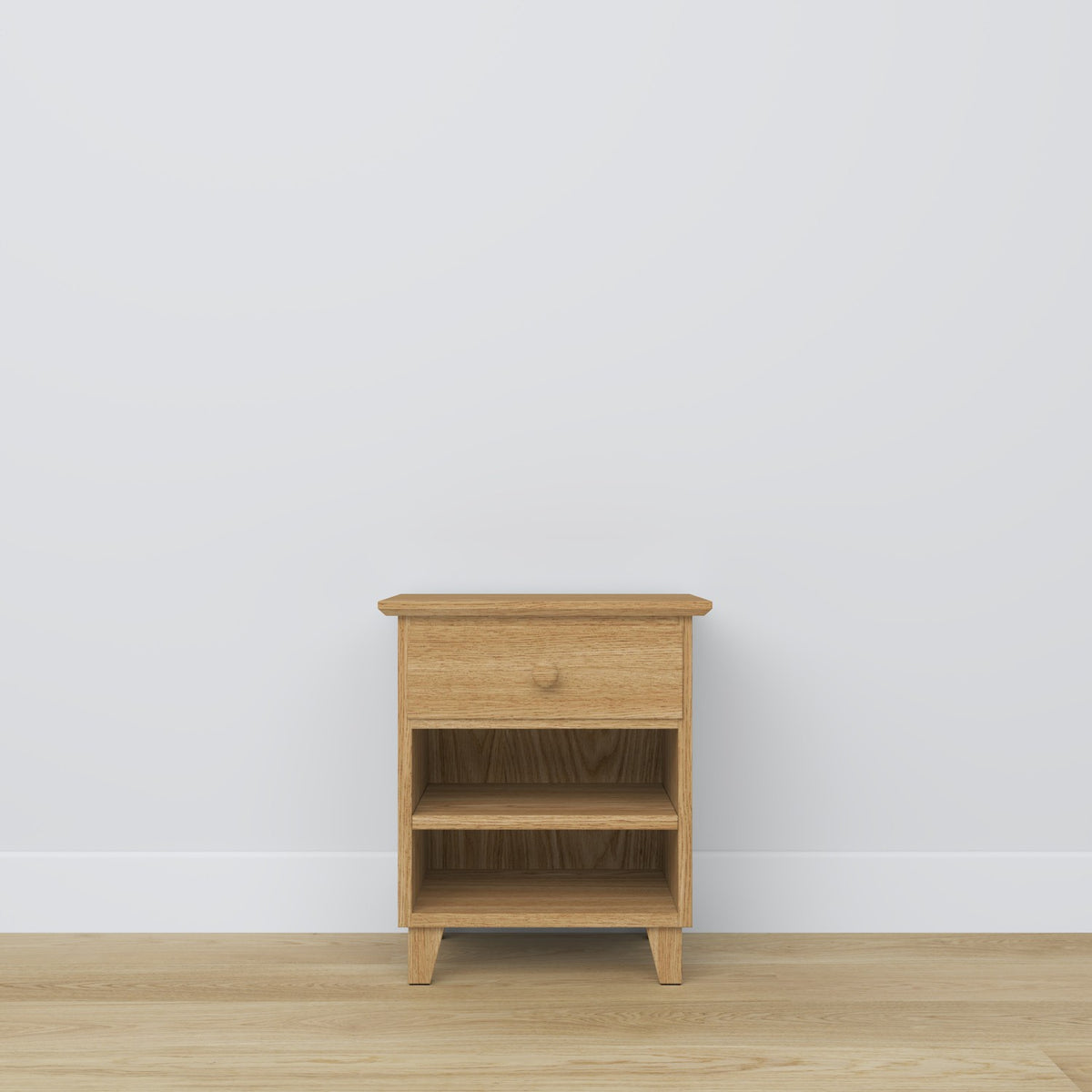 Nachttisch mit Schublade N02 Eichenholz Natureiche – Schlafzimmer, skandinavischer Stil