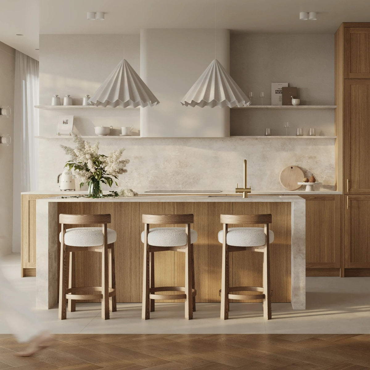Oak front panels Nizio on kitchen cabinets – kitchen arrangement