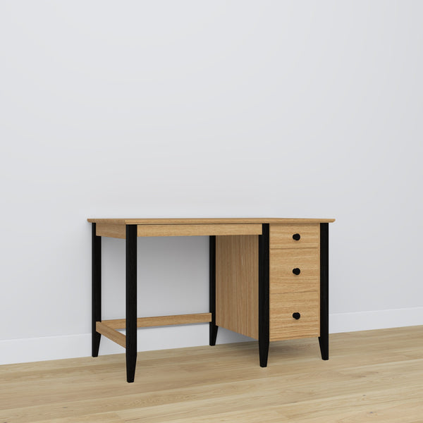 Oak desk 3S Scandi oak natural / black