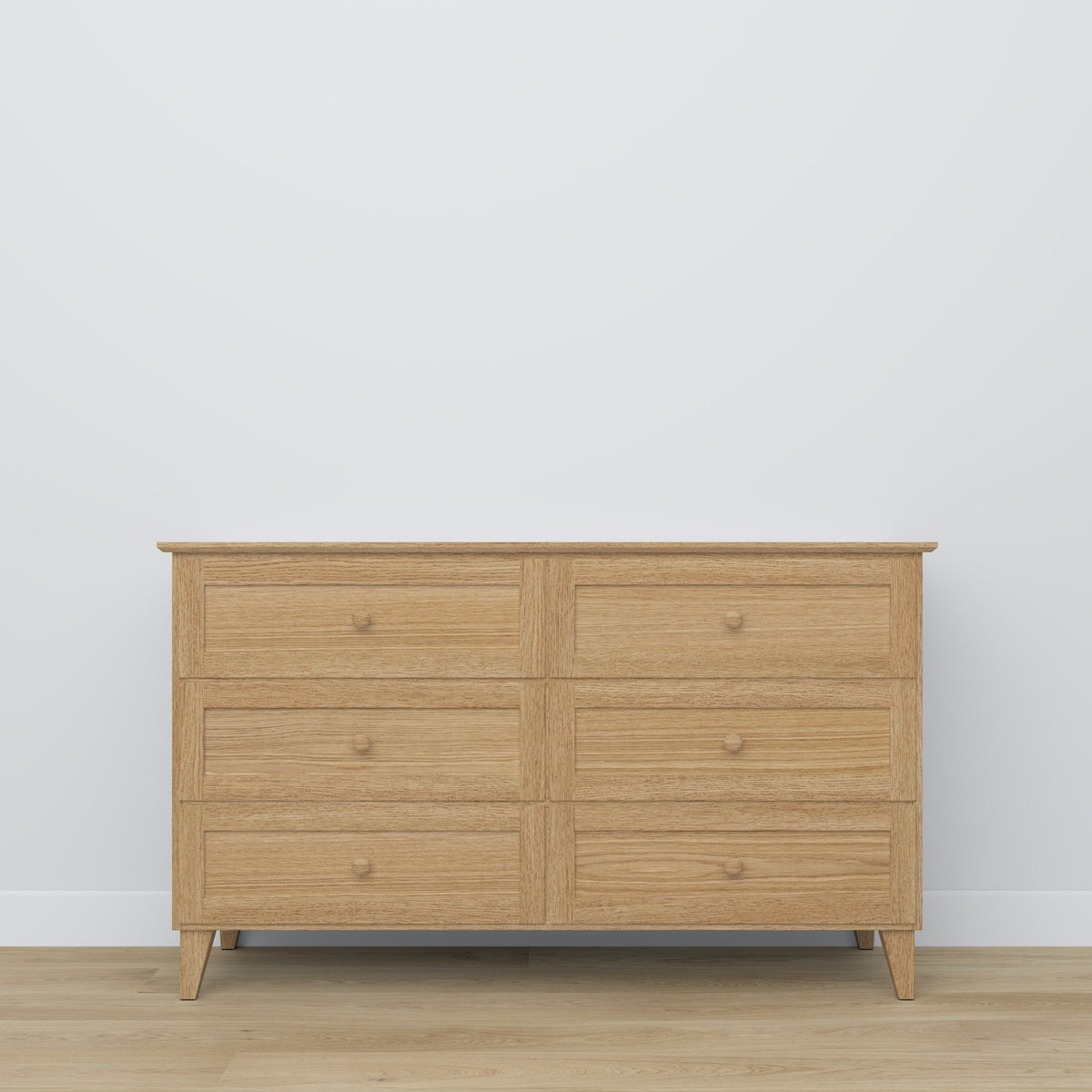 Chest of drawers 6S oak natural oak – tabletop and details, high quality by Nizio Home