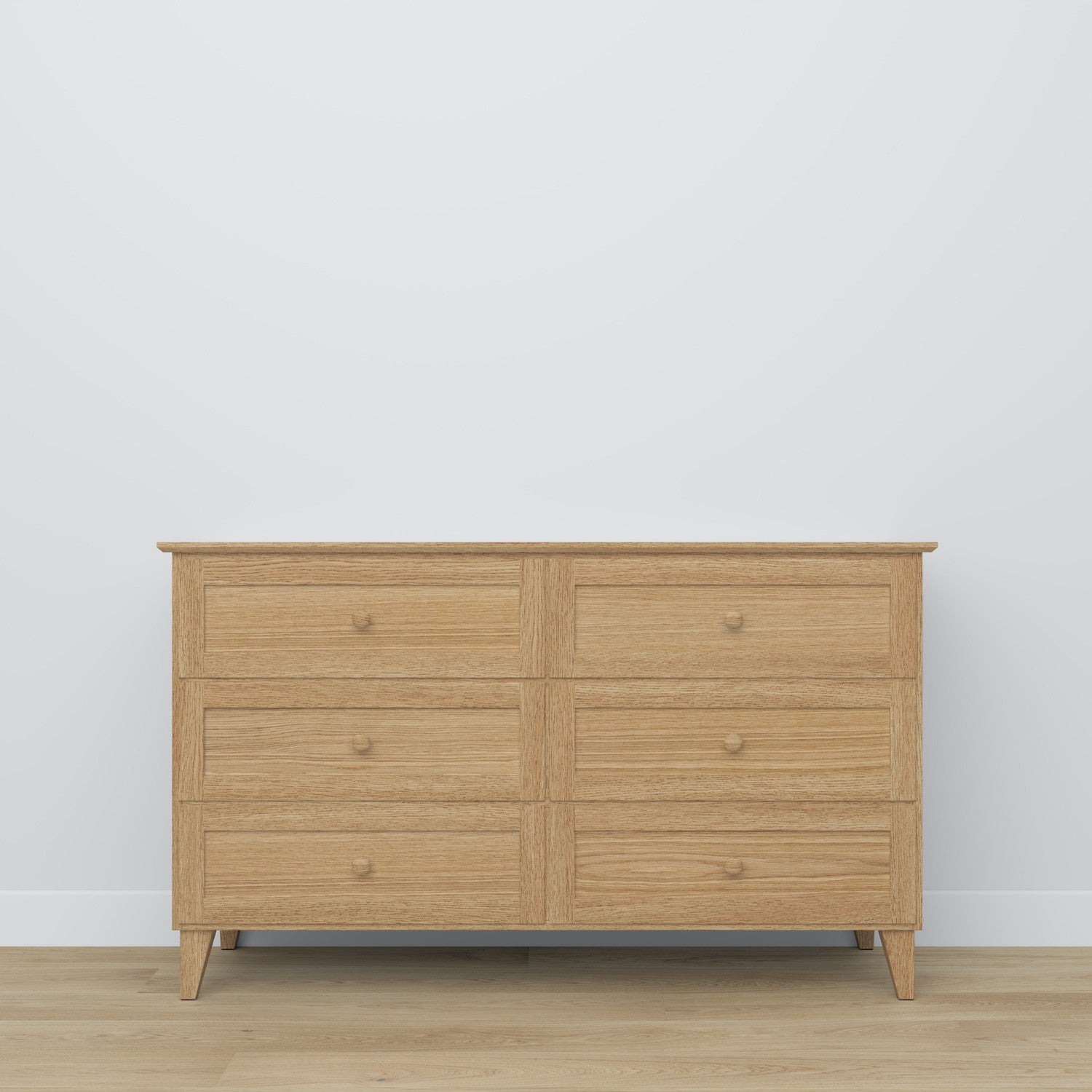 Chest of drawers 6S oak natural oak – tabletop and details, high quality by Nizio Home