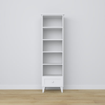 Regal mit Schublade Holz weiß 57 cm – Wohnzimmer und Arbeitszimmer, skandinavischer Stil