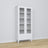 Display cabinet 1S 90 white – wooden, glass door, front view