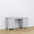 Schreibtisch 6S Grau – Holz, breite Tischplatte, Frontansicht, Nizio