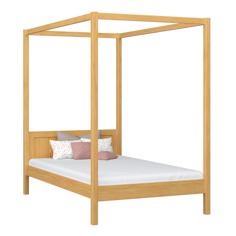 Himmelbett aus Holz Kiefer natur – Kinderzimmer, skandinavischer Stil Nizio