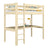 Hochbett mit Schreibtisch aus Holz Kiefer farblos – Kinderzimmer, scandi Nizio