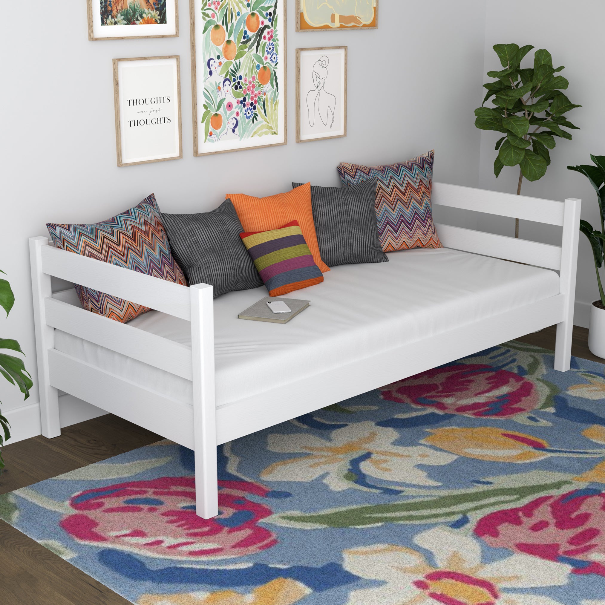 Łóżko sofa N01 biały – dodatkowy widok, trwała jakość Nizio Home