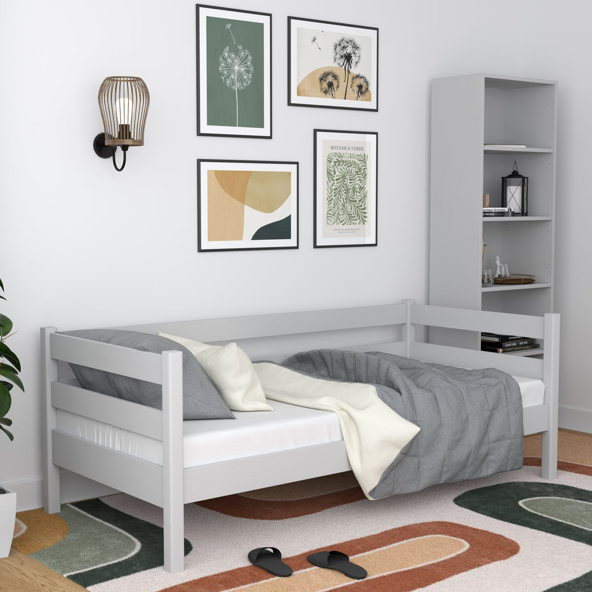 Łóżko sofa N01 popielaty – dodatkowy widok, trwała jakość Nizio Home
