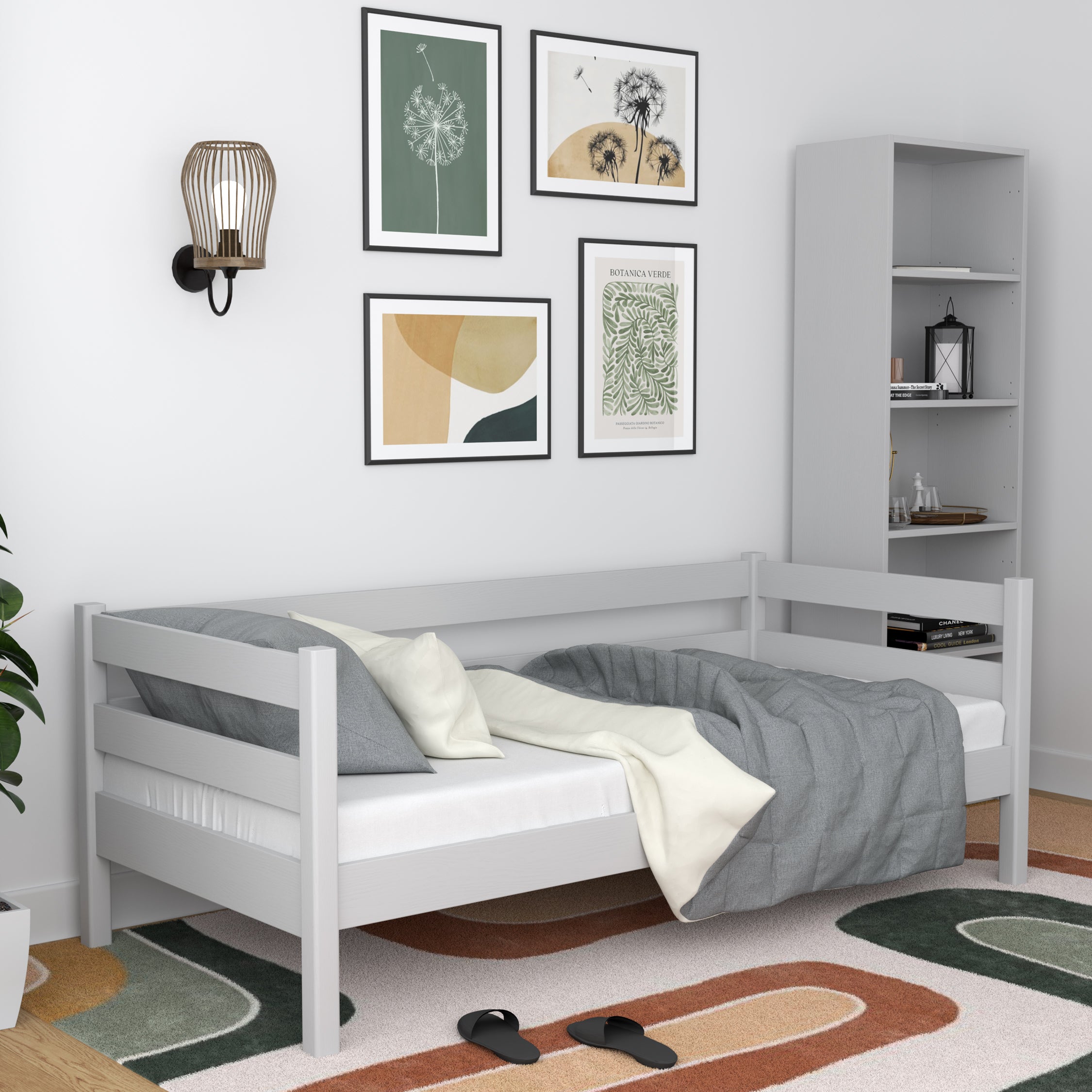 Łóżko sofa N01 popielaty – dodatkowy widok, trwała jakość Nizio Home