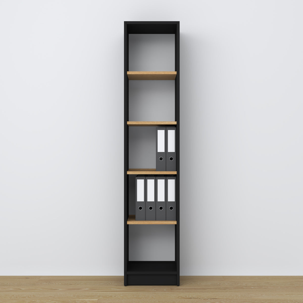 Regal Holz Schwarz-Eiche – Nahaufnahme der Regale und Details, Nizio Home