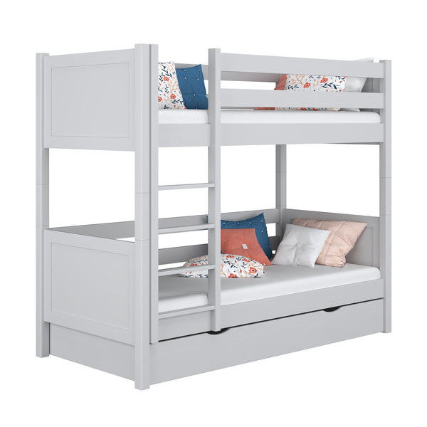 Etagenbett mit Schublade Holz Grau – Kinderzimmer, Massivholz, scandi