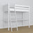 White Wooden Loft Bed with Desk – Ladder and Joint Details