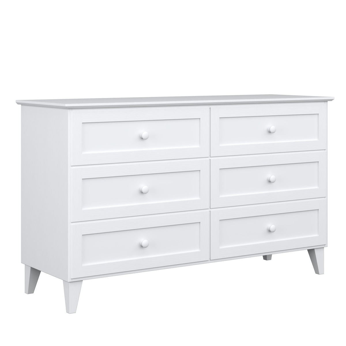 Kommode 6S Weiß 154 cm aus Holz – Maße und Schema, Nizio