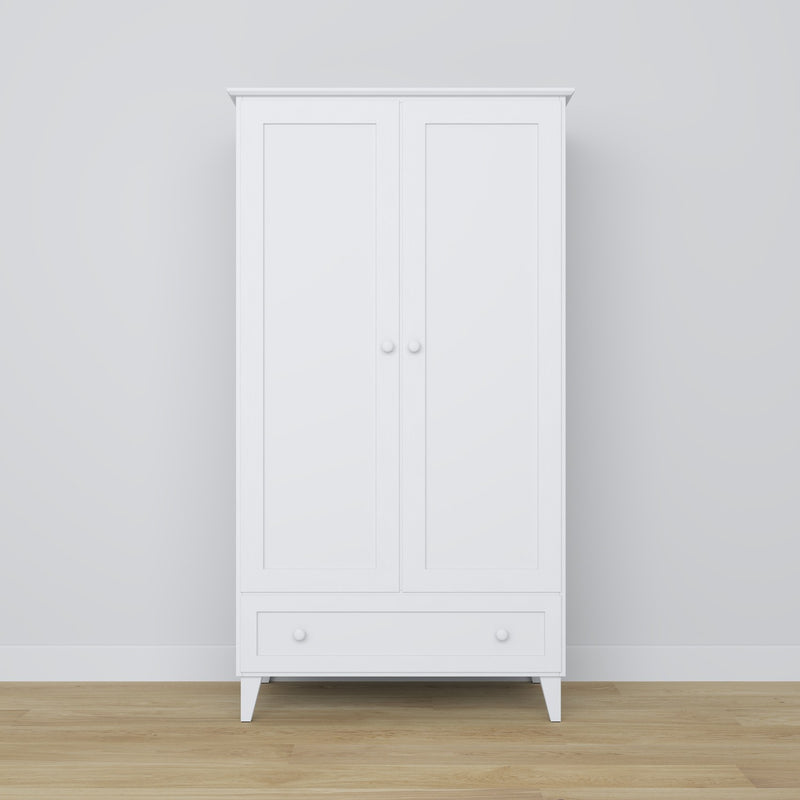 Schrank 2D1S Scandi Holz in Wunschfarbe RAL/NCS – Massivholz, Nizio