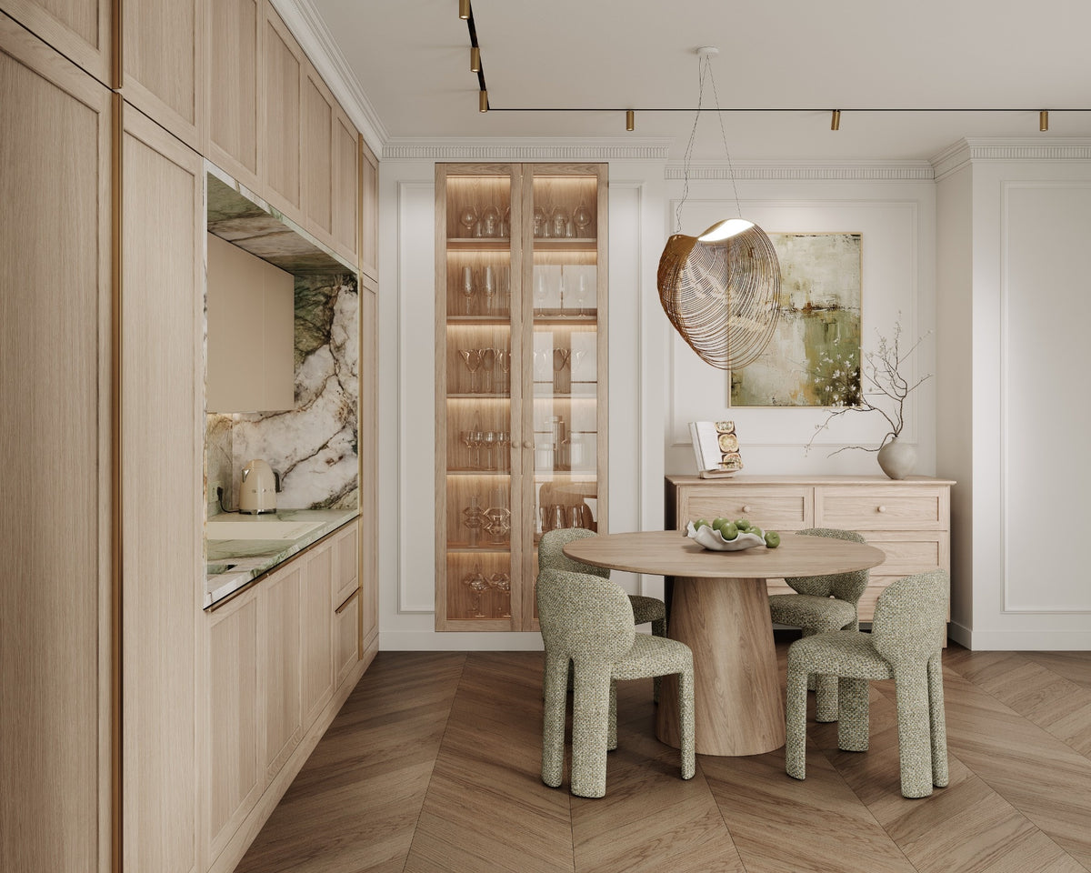 Bleached oak furniture front