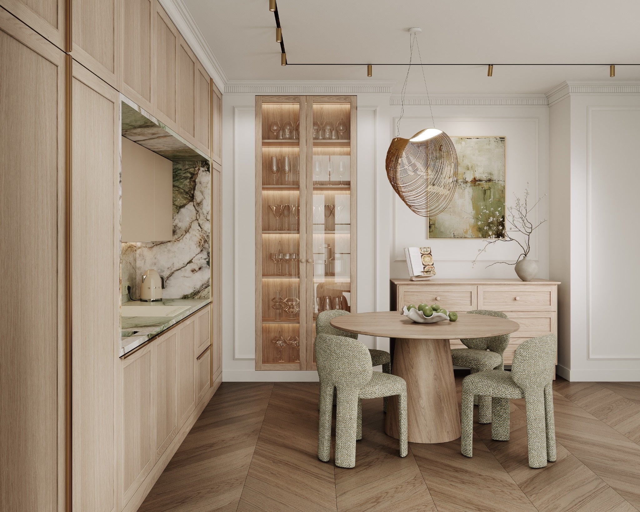 Bleached oak furniture front