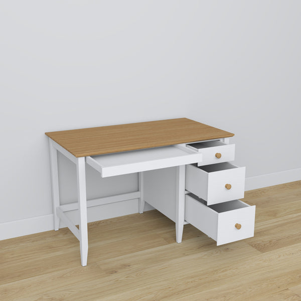 Wooden desk 3S Scandi white / natural oak