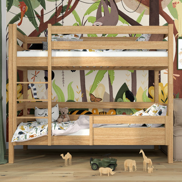 Bed fall protection | natural oak