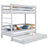 Etagenbett Aschgrau mit Matratzen-Schublade – Schutzgitter, Holz, Nizio Home