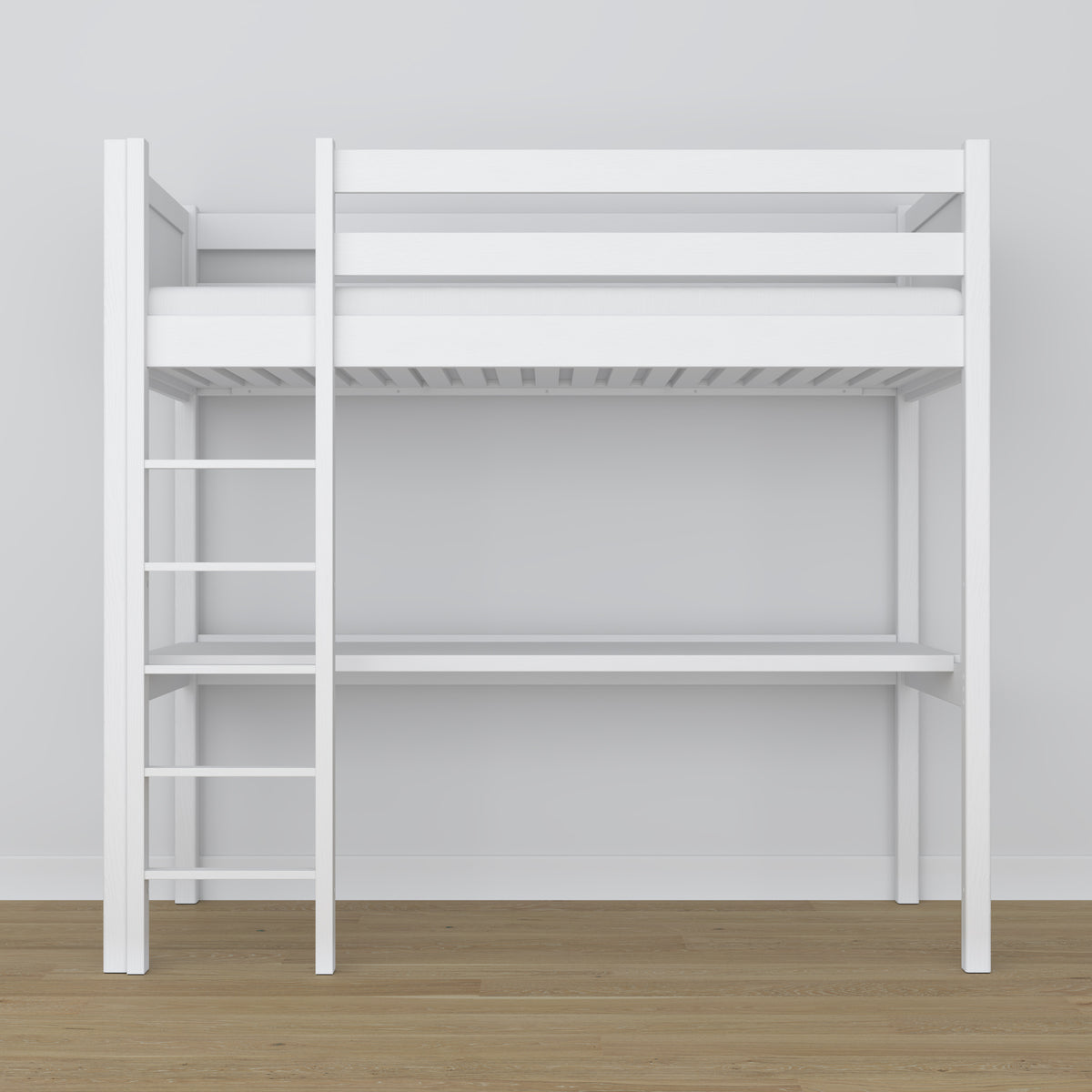 Loft bed with desk white wooden – dimensions, Nizio Home