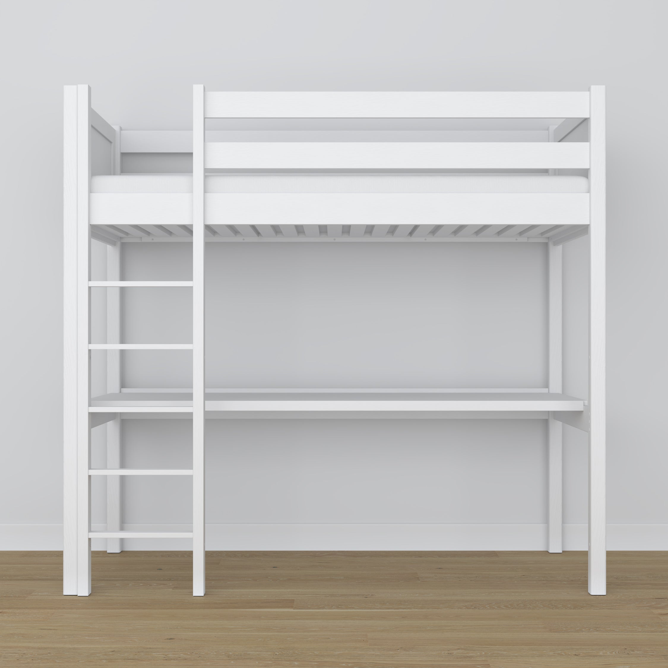 Loft bed with desk white wooden – dimensions, Nizio Home