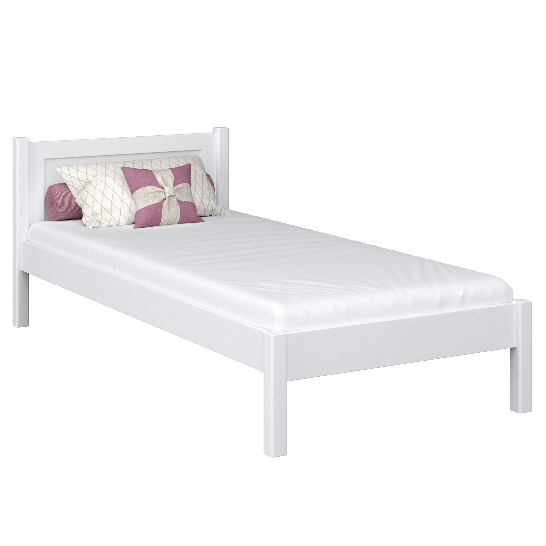 Einzelbett N02 aus Holz in Wunschfarbe RAL/NCS – Massivholz, Nizio