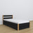 Bett mit Schublade aus Holz Schwarz-Eiche – Maße und Schema, Nizio Home