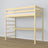 Hochbett aus Holz Kiefer farblos mit Schreibtisch – Rahmen und Slats, Nizio