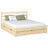 Holz-Doppelbett mit Schublade N01 Kiefer farblos – Gesamtansicht, massives Kiefernholz