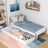 Bed white/oak with drawer – spacious storage compartment, wooden, for children Nizio