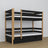 Holz-Etagenbett schwarz-eiche – Details der Verbindungen und Leiter, Kinderzimmer