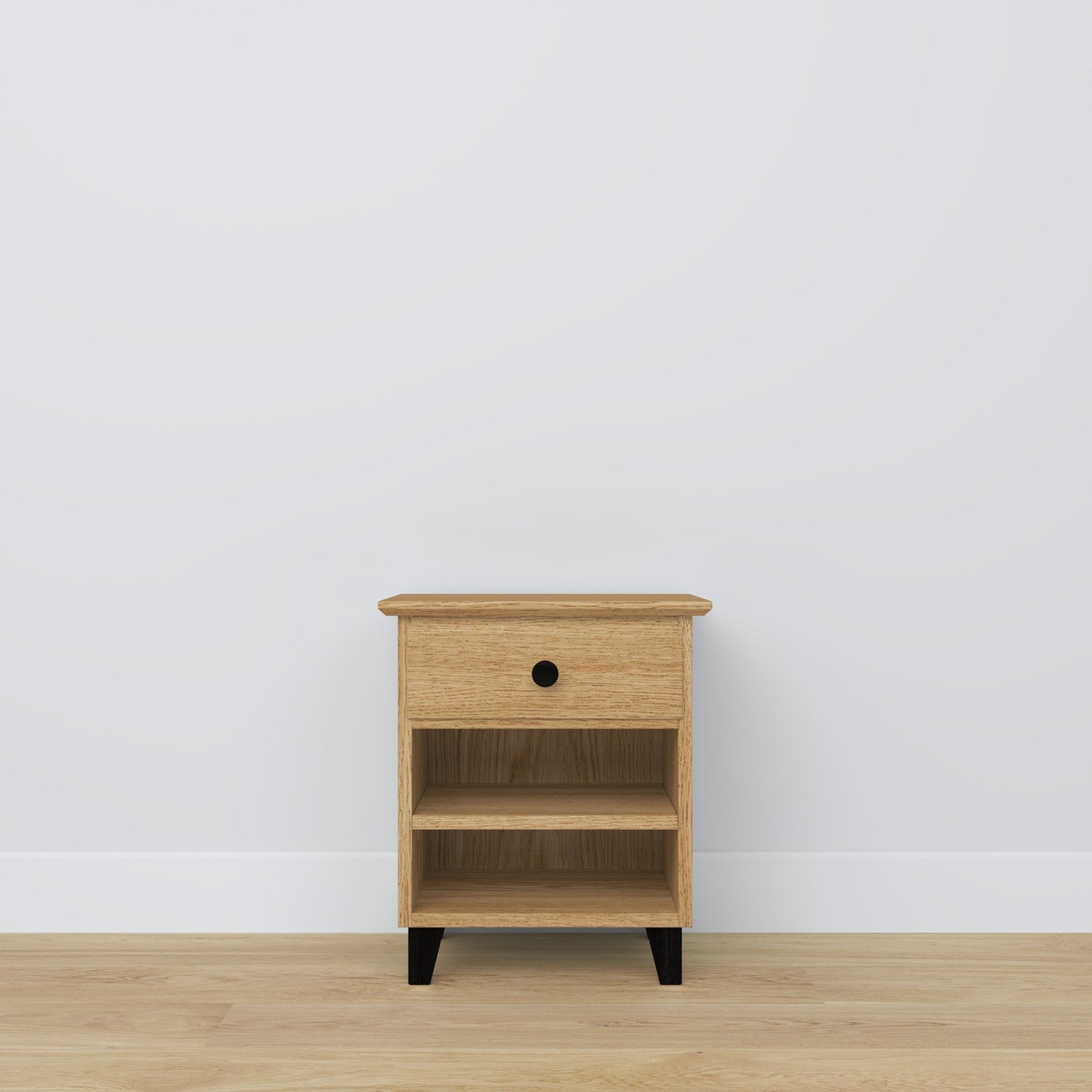 Oak bedside table 1S N02 Scandi oak natural / black