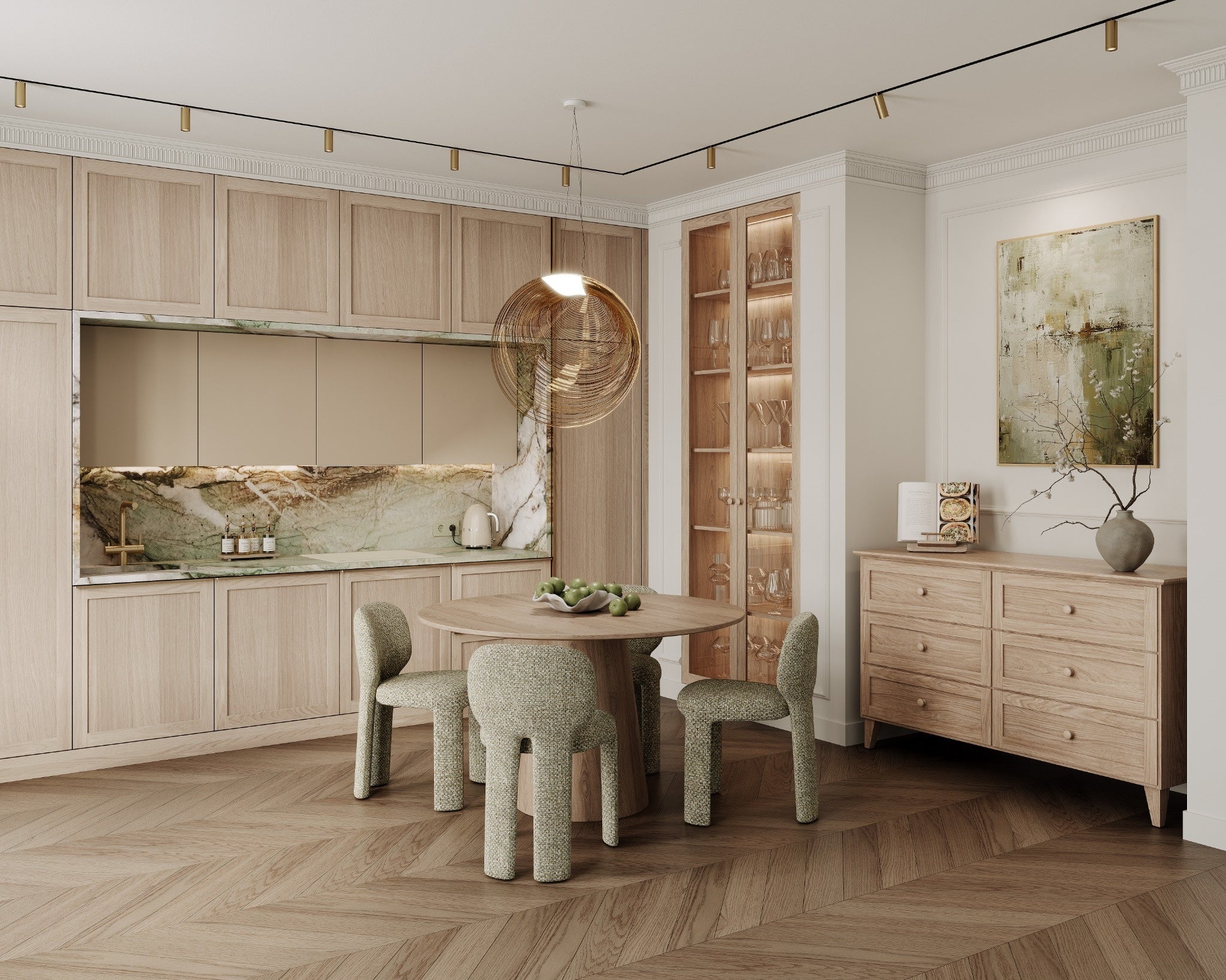 Bleached oak furniture front